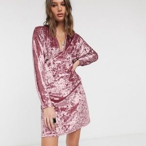 Asos Pink velvet dress